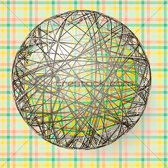 ball with the texture of fabric and within the grid