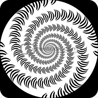Design decorative spiral movement background. Abstract monochrom