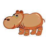 A funny cartoon hippopotamus