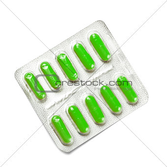 package of green capsules