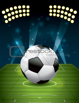 Vector Football - Soccer Ball on Textured Field