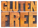gluten free words in wood type