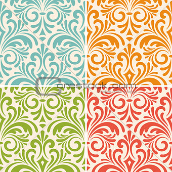 vector seamless floral vintage patterns