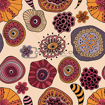 Vector Abstract Seamless  Floral Composition