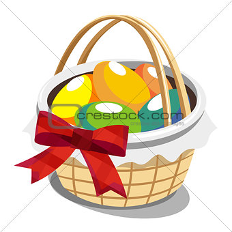 a basket full of Easter eggs