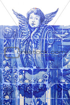 Handmade traditional blue Portugese Tile (azulejos), Lisbon, Eur
