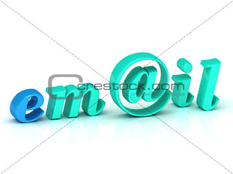 email 3d word colour bright letter