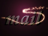 Mail 3d inscription with luminous line with spark