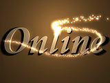 Online 3d inscription with luminous line with spark 