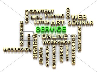SERVICE and cloud tags from keywords