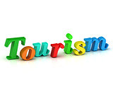 tourism 3d word colour bright letter