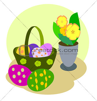 Flowers and Easter Eggs