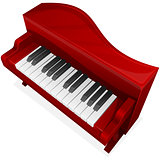 Vector icon. Red piano
