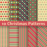Christmas different vector seamless patterns (tiling).