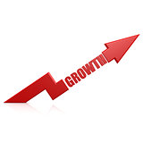 Growth arrow up red
