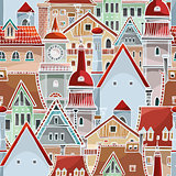 Seamless pattern with houses
