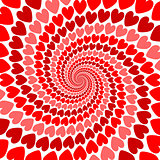 Design red heart whirl movement background. Valentines Day card