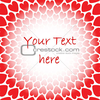 Design red heart perspective background for text. Valentines Day