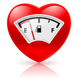 Heart with fuel indicator