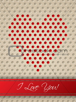 Valentine card with heart shaped dots
