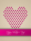 Valentine greeting card design with heart shape