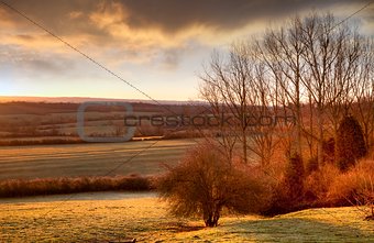 Sun rising over Gloucestershire