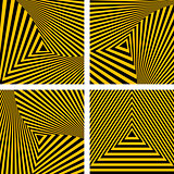 Abstract backdrops set. Striped triangles textures.