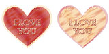 I love you in two striped hearts