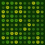3d glossy green yellow Ionic swirl curl pattern