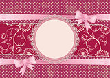 Lace frame and ribbons with bows
