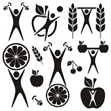 Health and food symbols