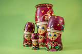 Red russian wooden nesting  dolls