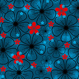 Red and blue flowers