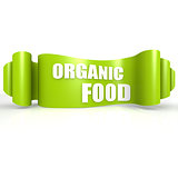 Organic food green wave ribbon