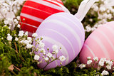Beautiful Easter eggs in crocheted covers