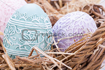 beautiful easter egg decoration colorfull eggs seasonal pastel 