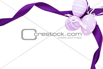 Easter background with three traditional eggs