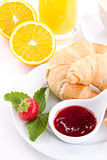 traditional french breakfast croissant isolated