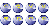 Button symbols currencies