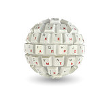 Ball of computer keyboard keys