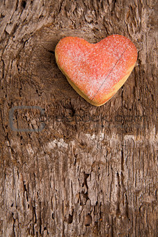 Heart shaped cookies on a wooden background