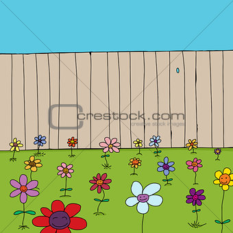 Cute Flowers Near Fence