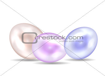 Vector illustration of greeting card with different easter eggs