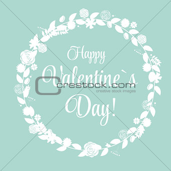 Vector St Valentine Day's Greeting Card in Retro Style Design