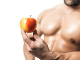 bodybuilding man apple