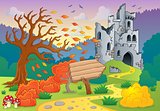Autumn theme with castle ruins 4