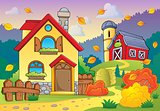 Autumn theme with house 1