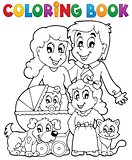 Coloring book family theme