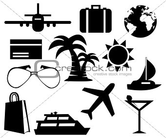 Tourism set icons 