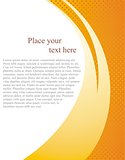 Document page vector template with white background and abstract orange wave.